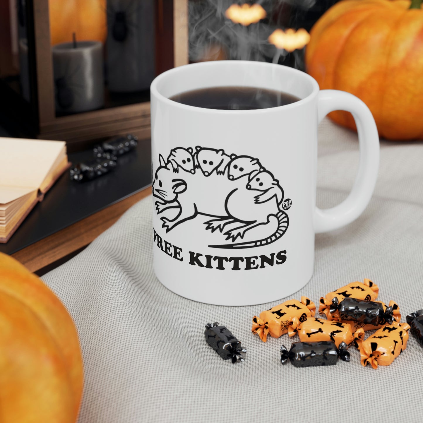 FREE KITTENS POSSUM COFFEE MUG