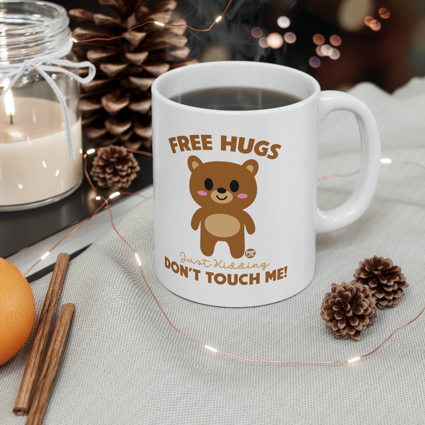 FREE HUGS JUST KIDDING COFFEE MUG