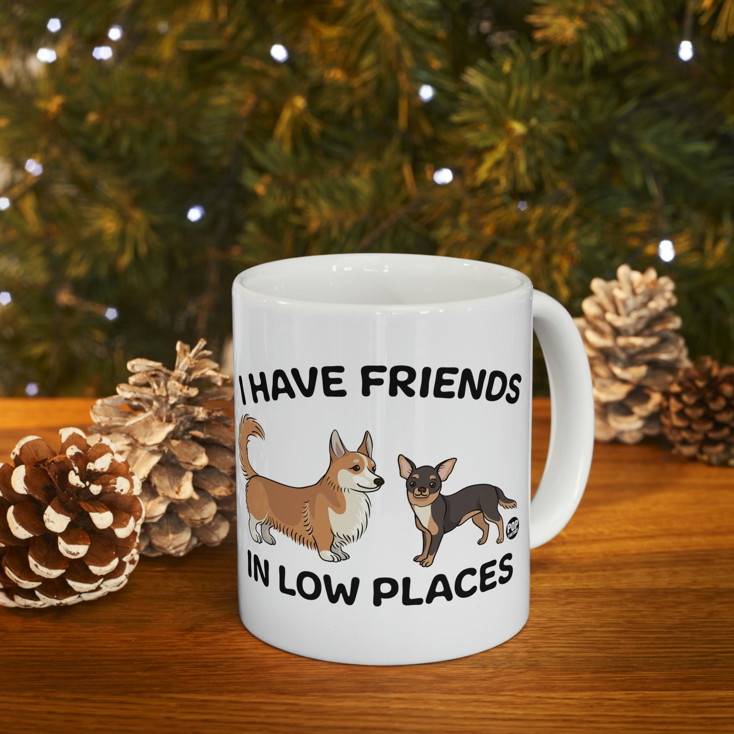 FRIENDS LOW PLACES DOGS COFFEE MUG