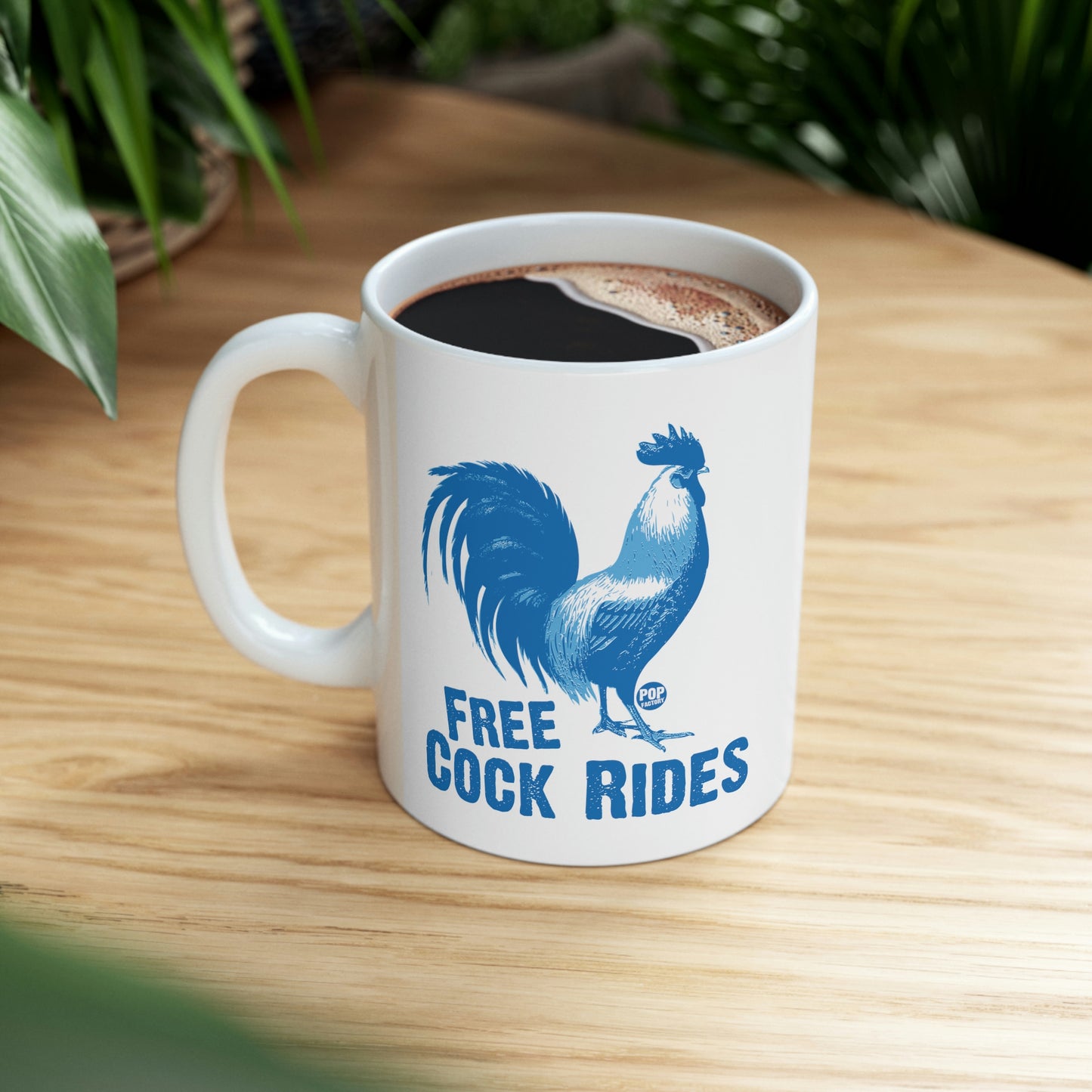 FREE COCK RIDES COFFEE MUG