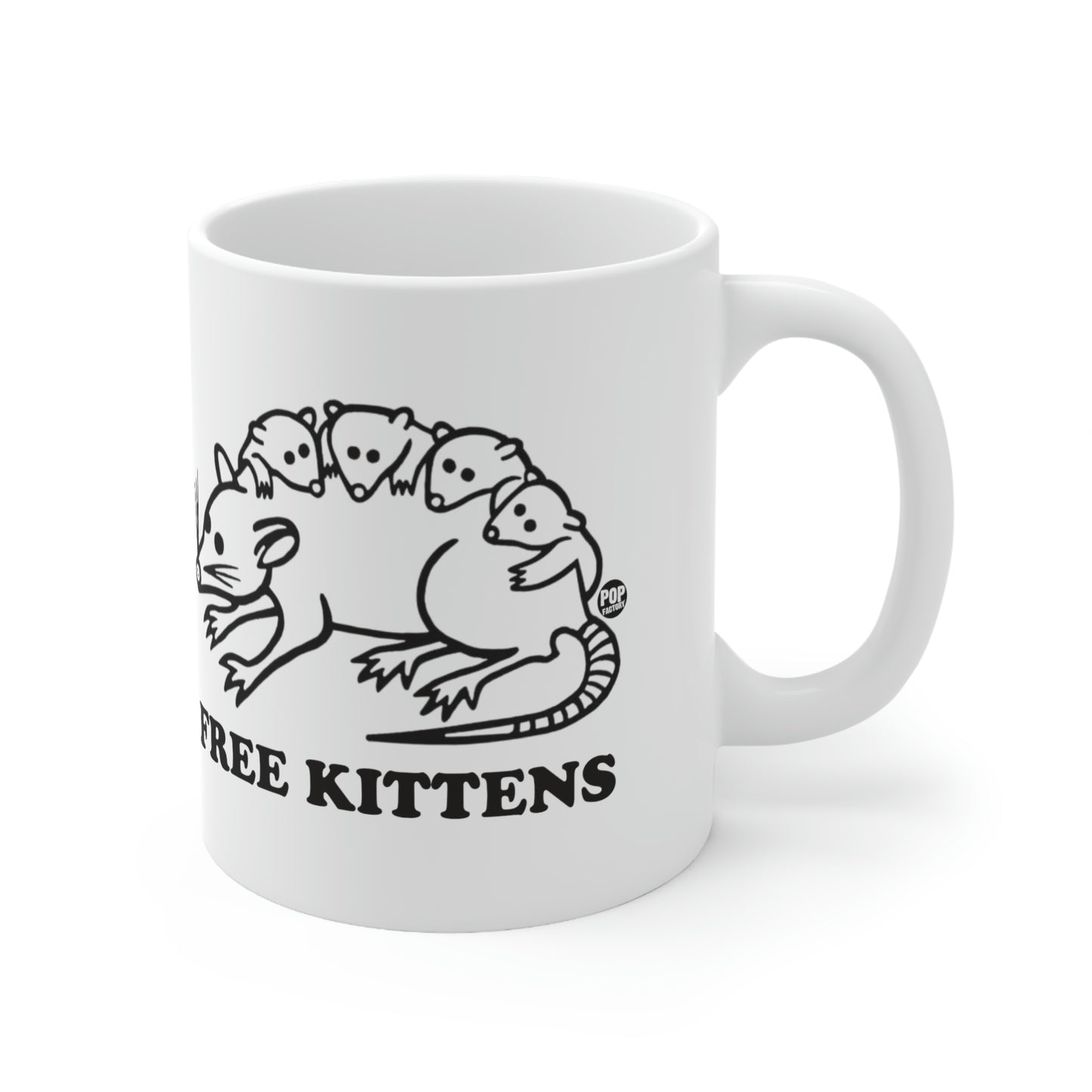 FREE KITTENS POSSUM COFFEE MUG