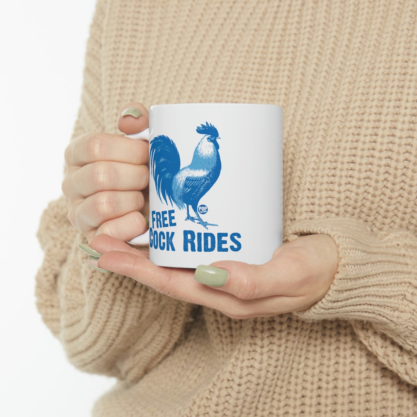 FREE COCK RIDES COFFEE MUG