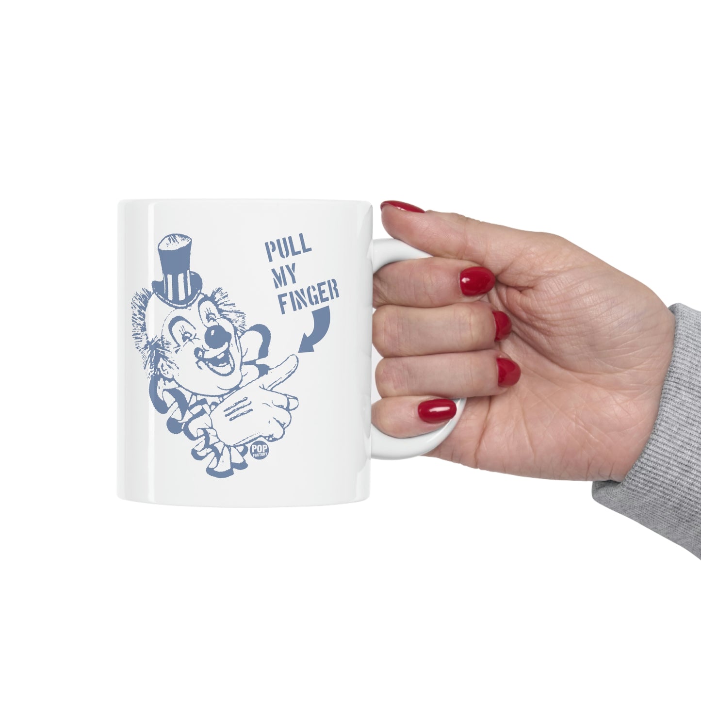 PULL MY FINGER CLOWN COFFEE MUG