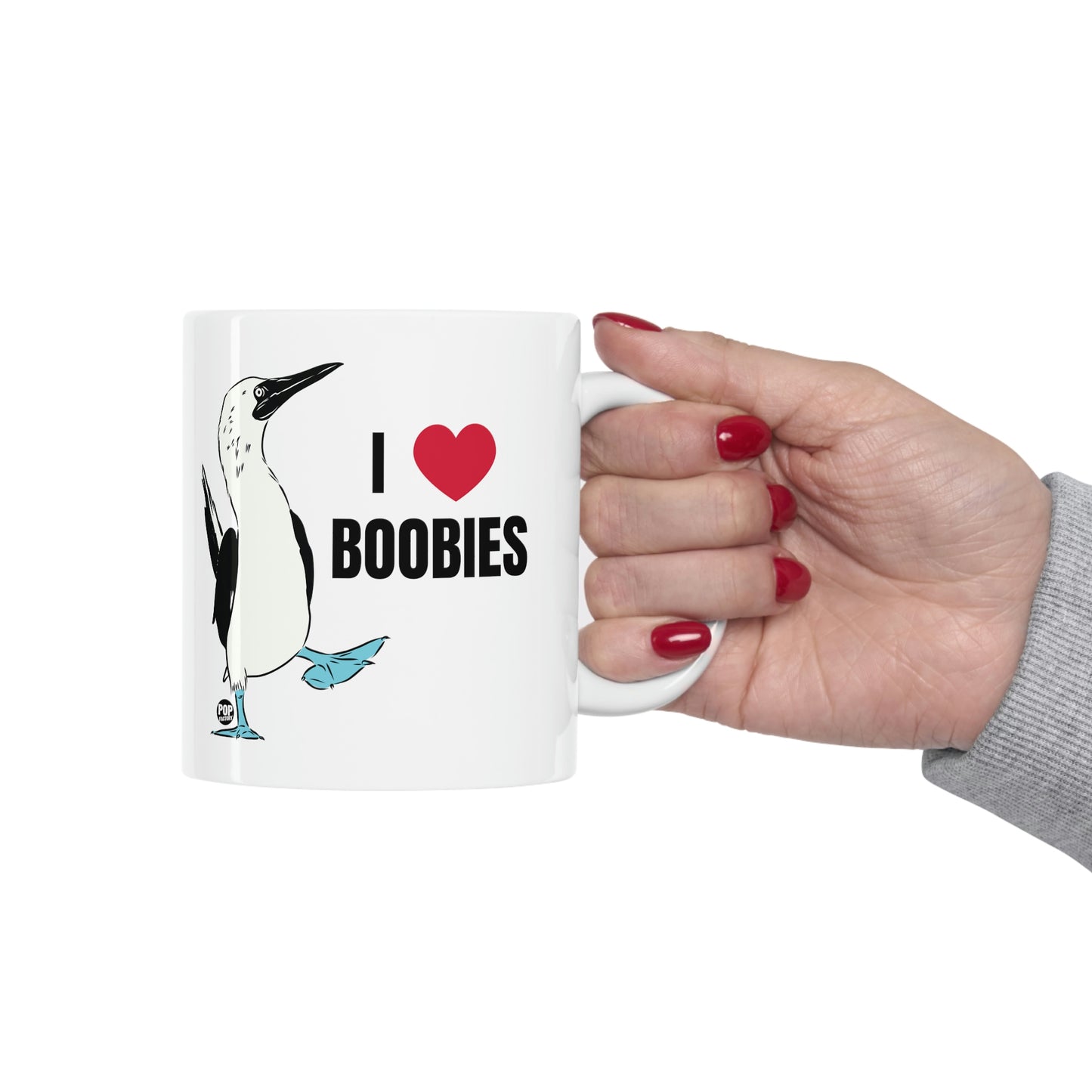 I LOVE BOOBIES, BIRD COFFEE MUG