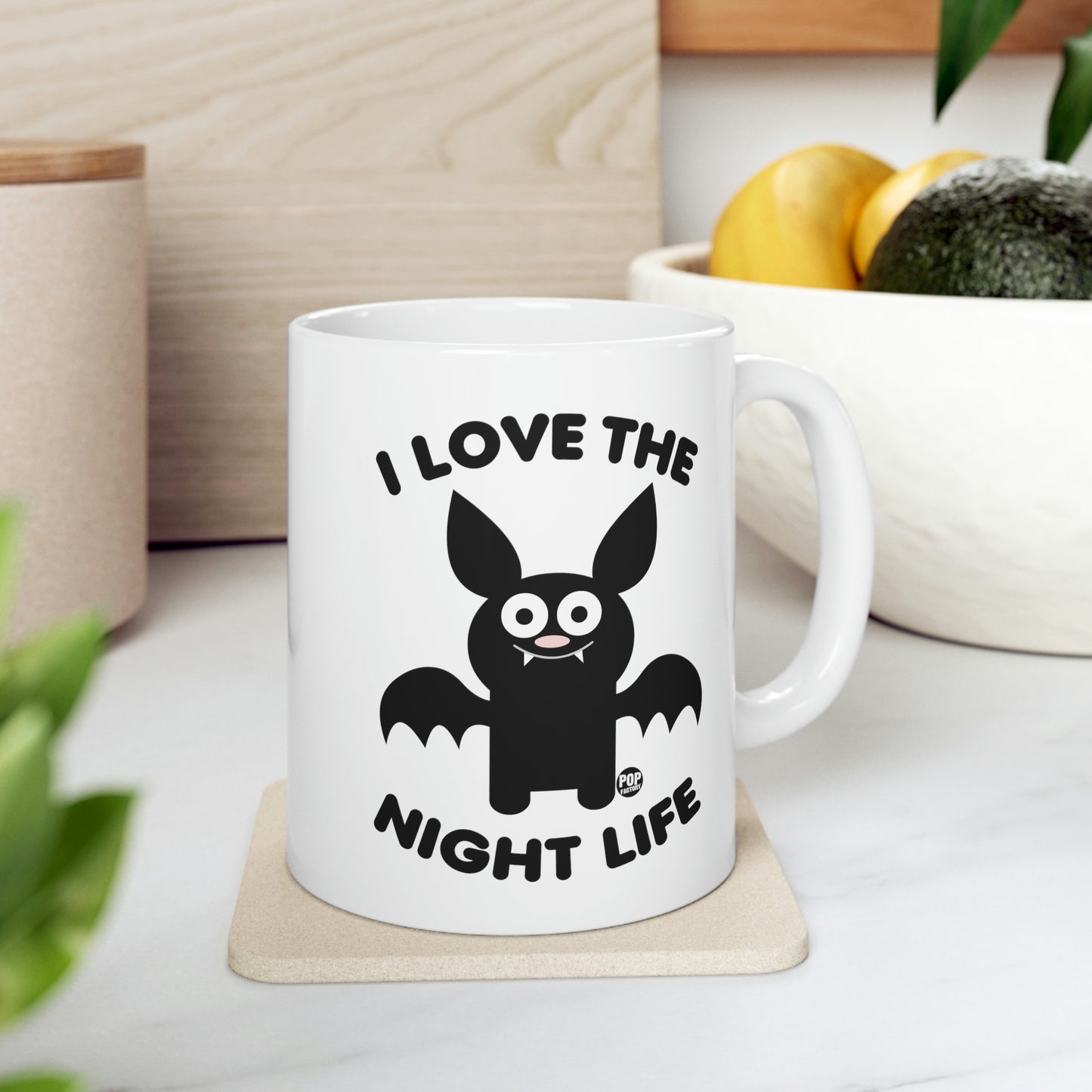 I LOVE THE NIGHT LIFE, BAT COFFEE MUG