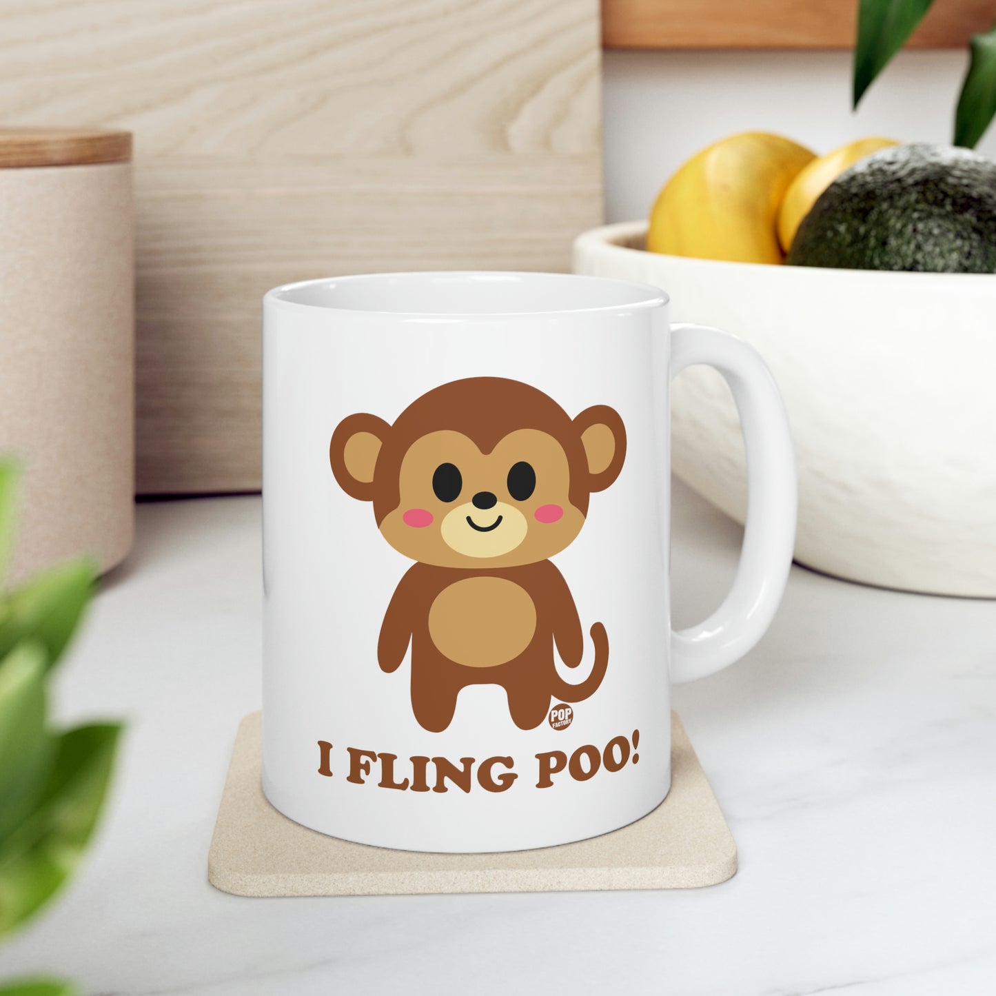 I FLING POO!  MONKEY COFFEE MUG