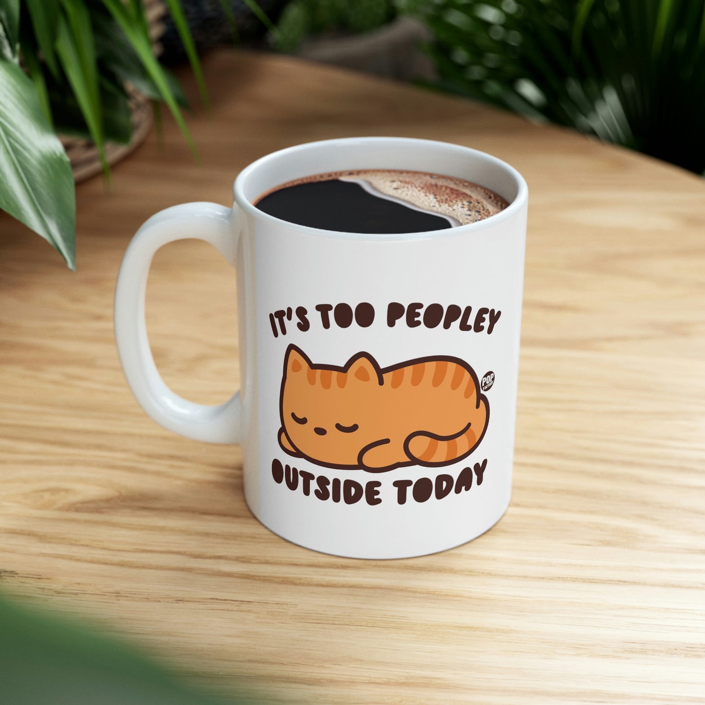 Too Peopley Outside Cat Mug