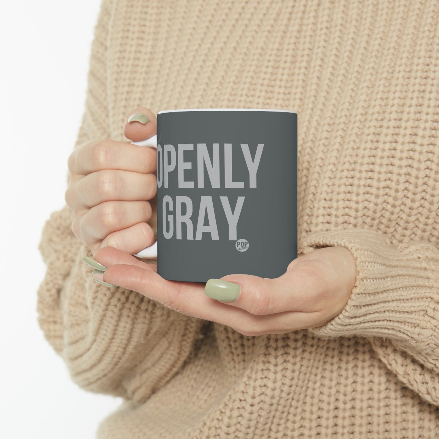 OPENLY GRAY COFFEE MUG