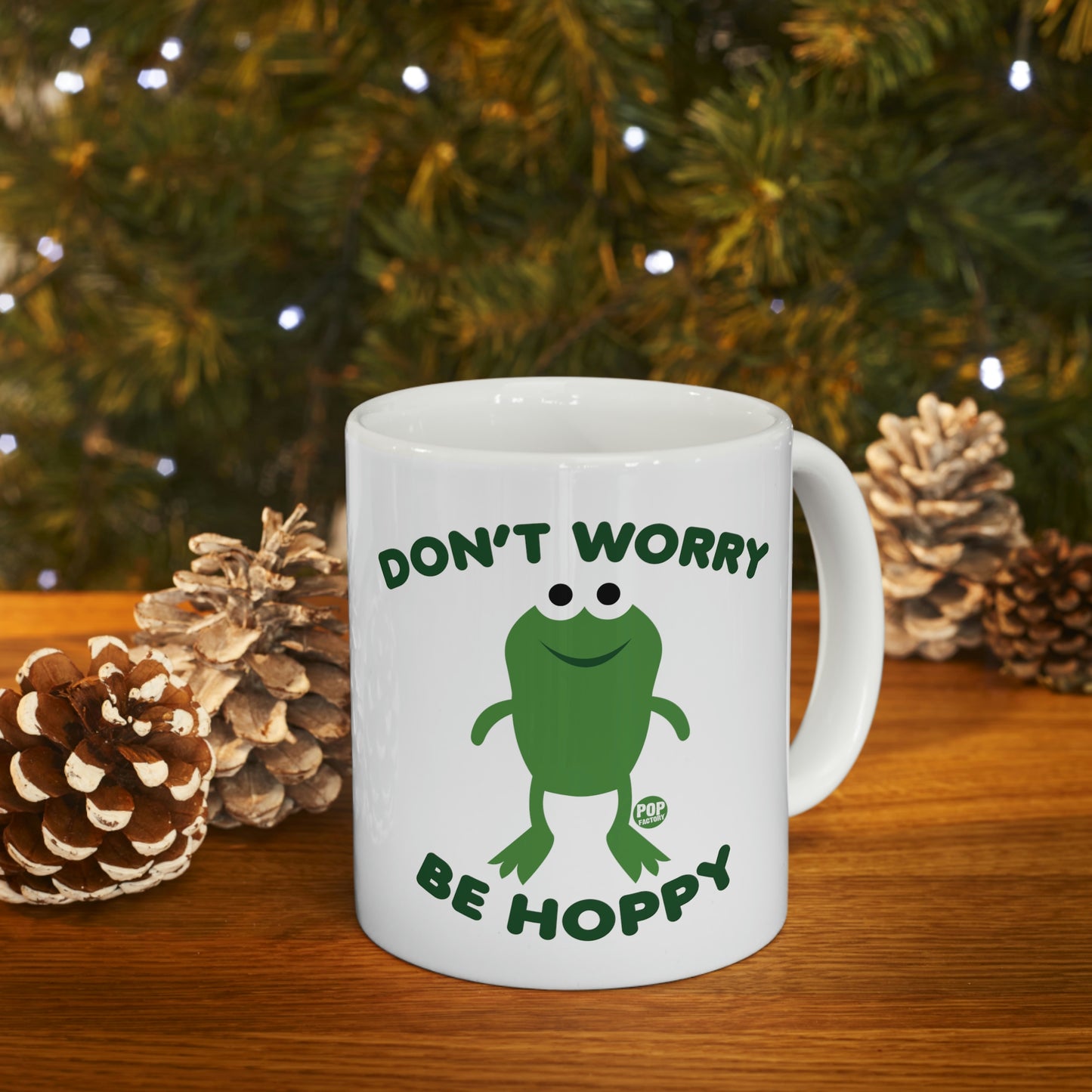 DON'T WORRY BE HAPPY FROG COFFEE MUG