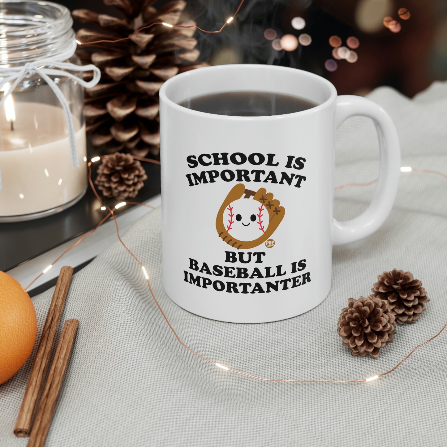 SCHOOL IS IMPORTANT BUT BASEBALL IS IMPORANTER COFFEE MUG