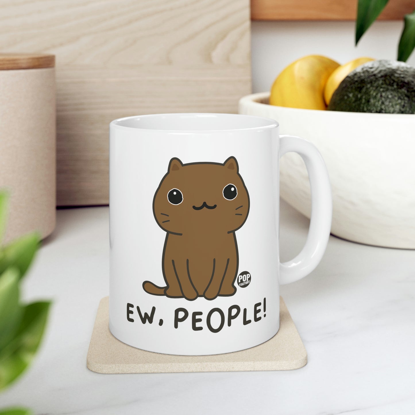 EW PEOPLE CAT COFFEE MUG