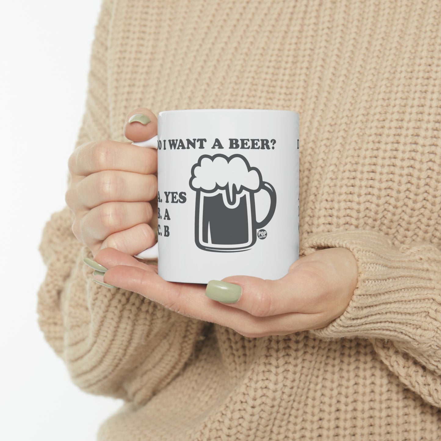 DO I WANT A BEER?  COFFEE MUG