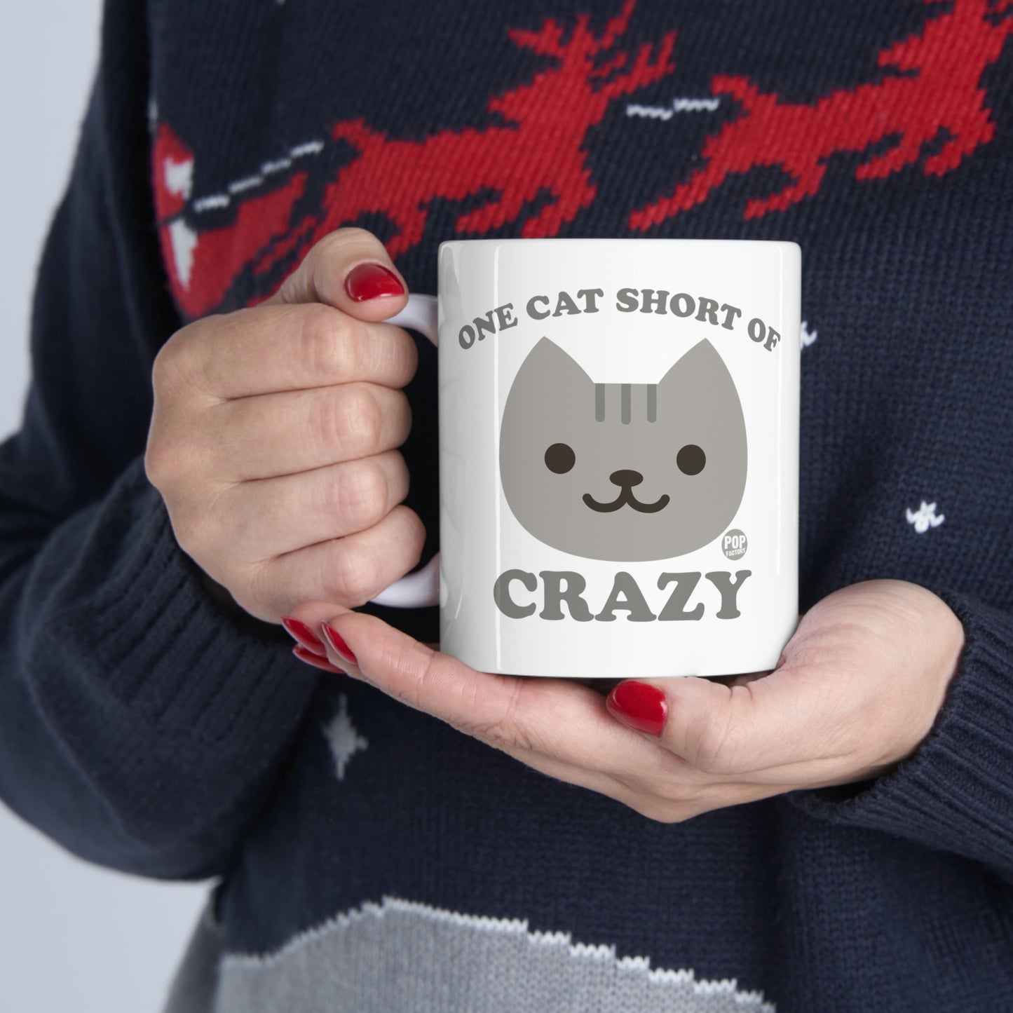 ONE CAT SHORT OF CRAZY COFFEE MUG