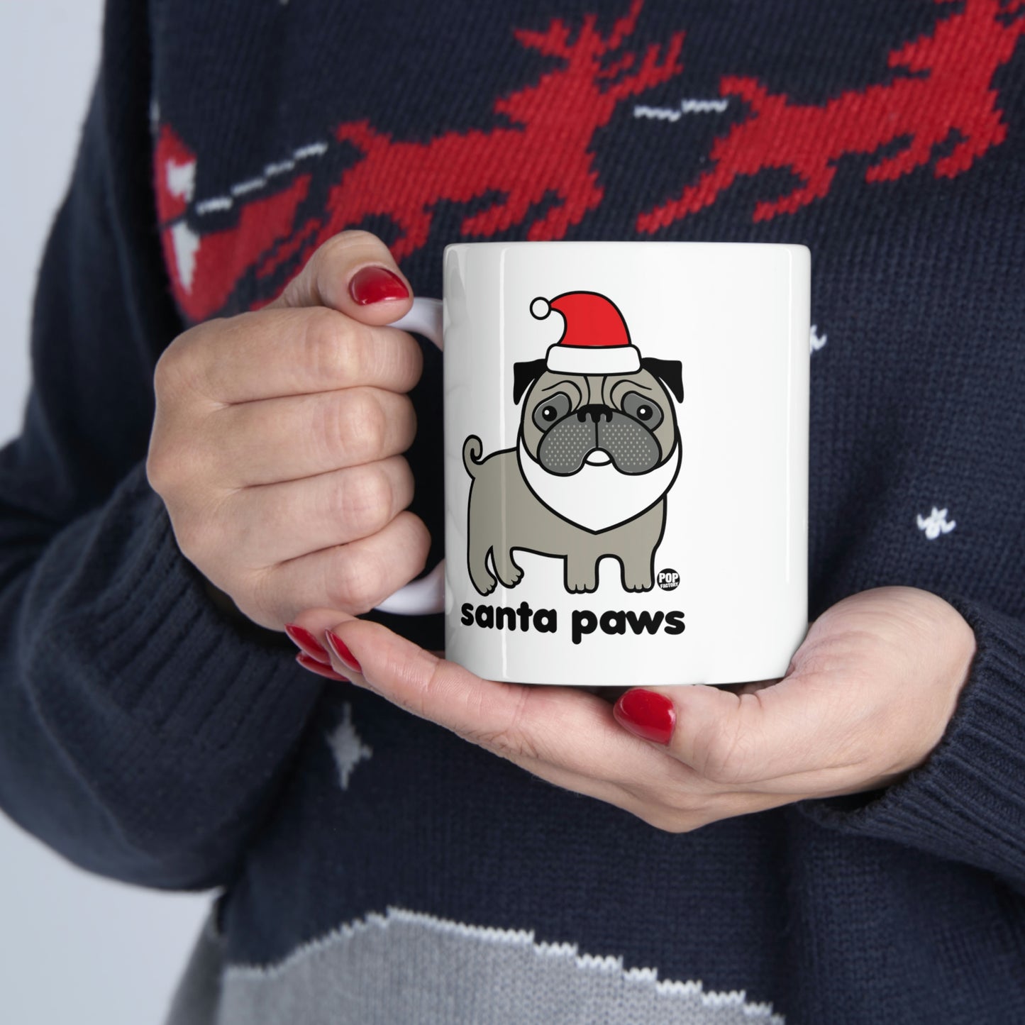 Santa Paws Pug Mug