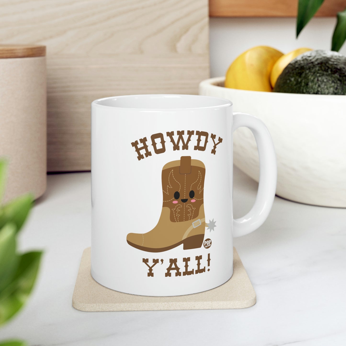 HOWDY Y'ALL BOOT COFFEE MUG