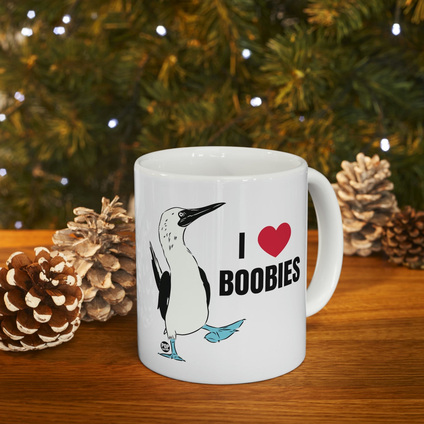 I LOVE BOOBIES, BIRD COFFEE MUG