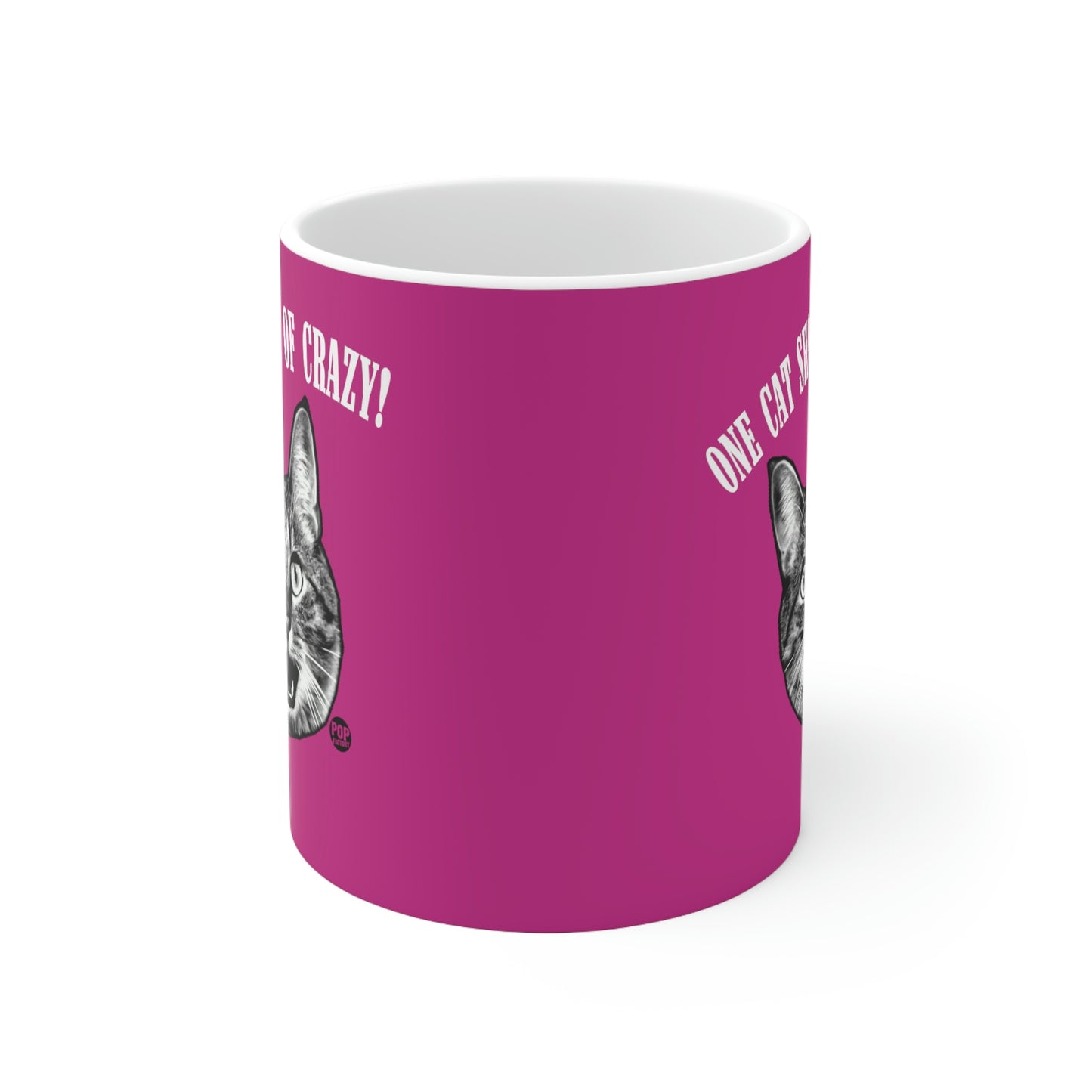 ONE CAT SHORT OF CRAZY!  COFFEE MUG