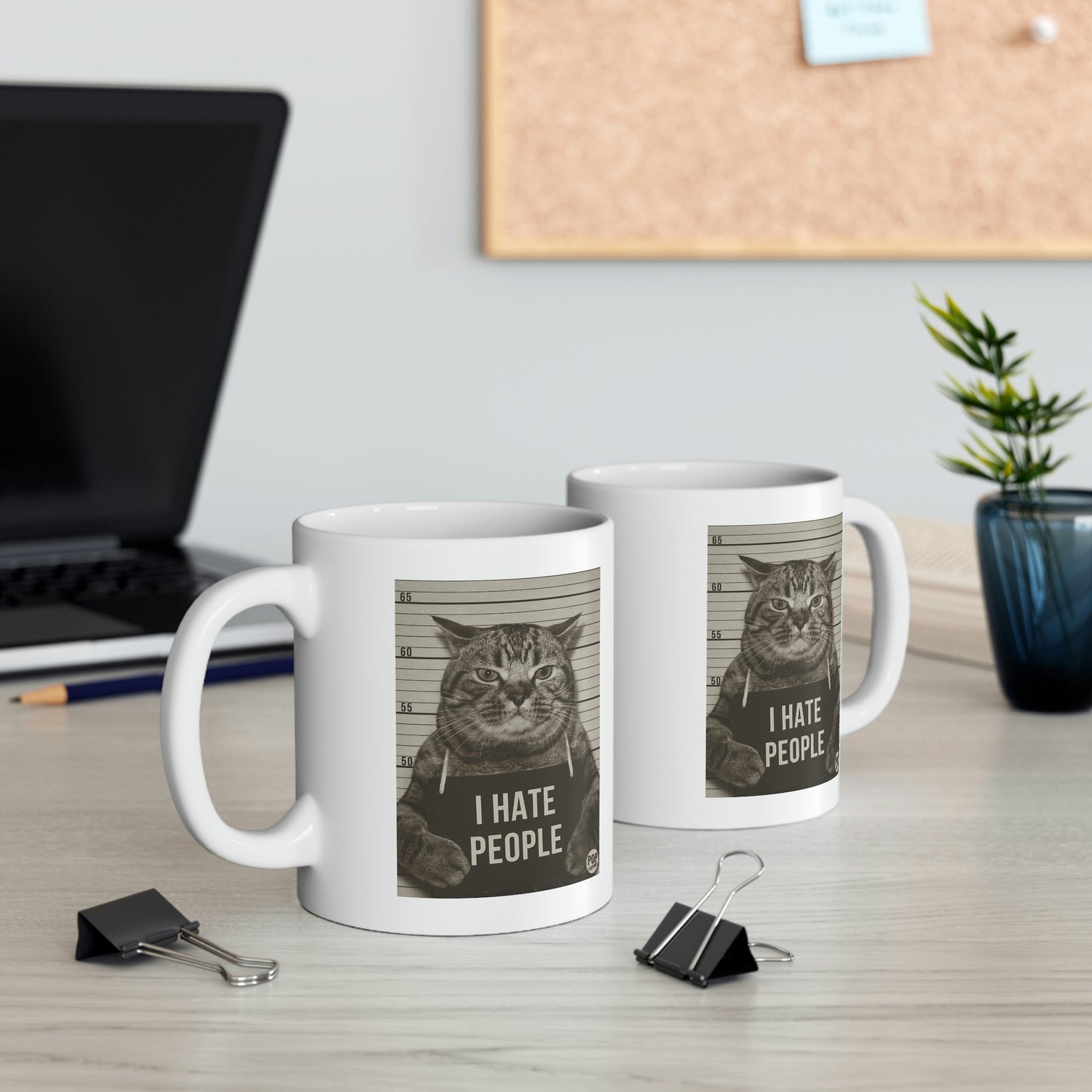 I HATE PEOPLE! CAT COFFEE MUG