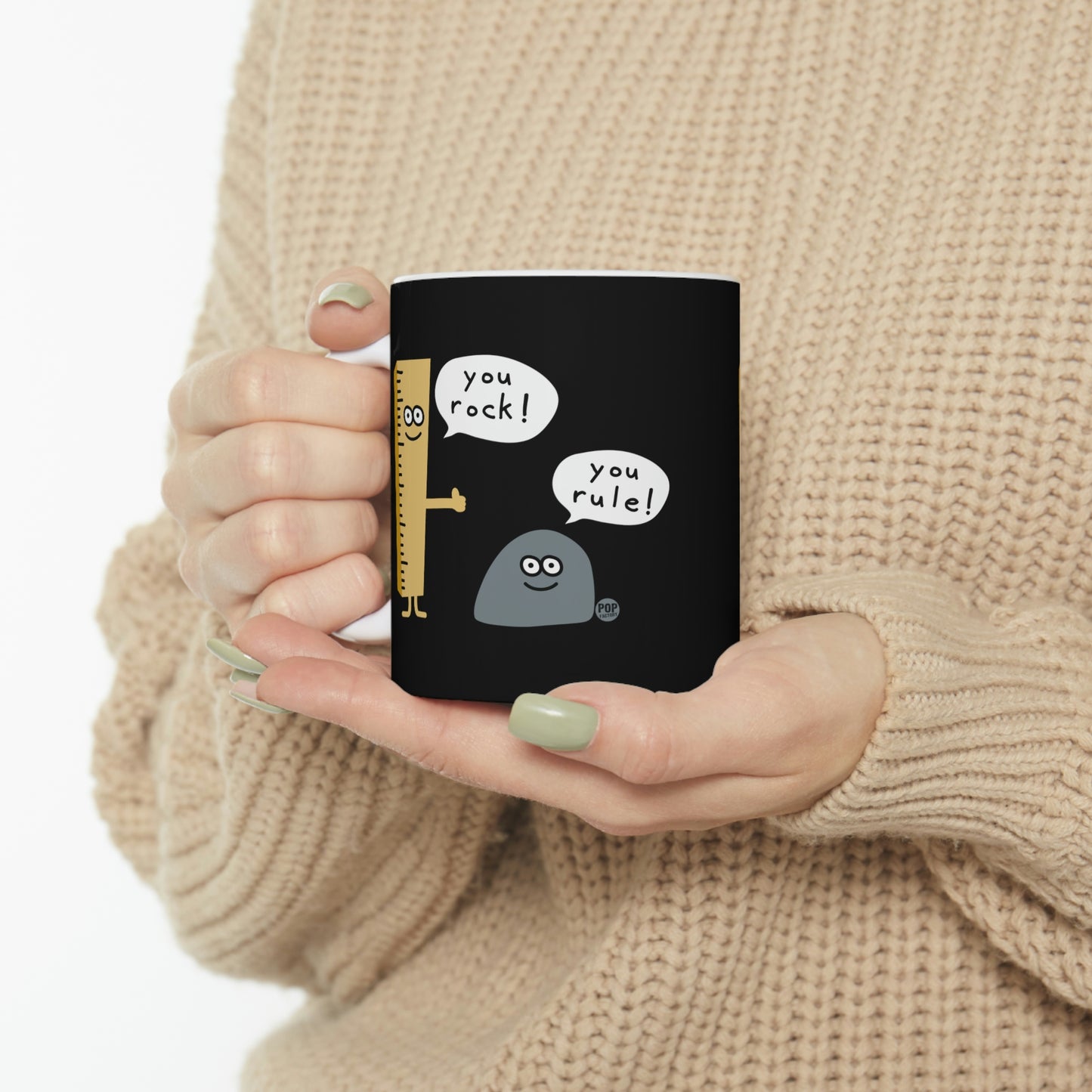 You Rock You Rule Mug – Funny Rock Pun Coffee Cup by StupidMug – Pop Factory® Gift for Pun Lovers & Coworkers