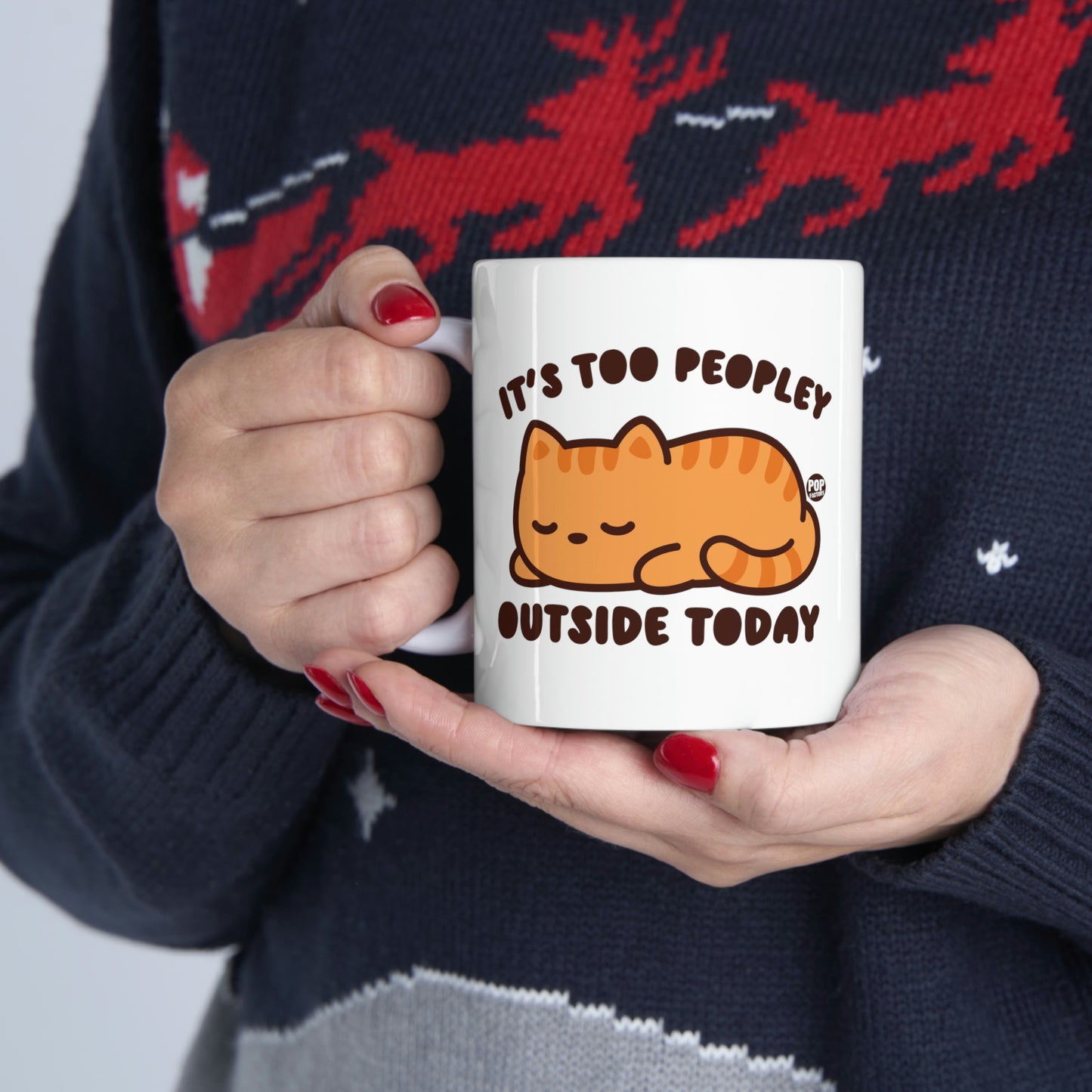 Too Peopley Outside Cat Mug