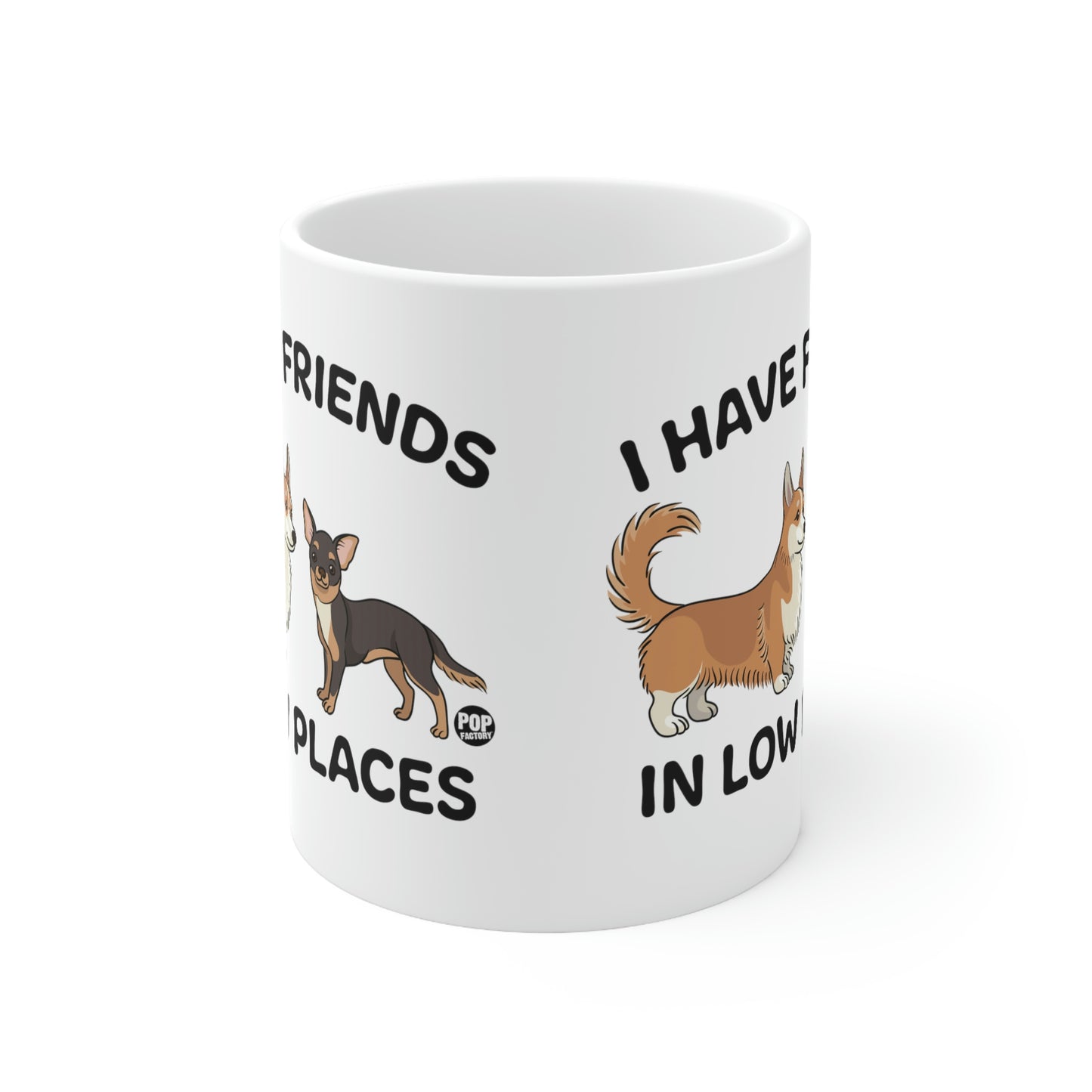 FRIENDS LOW PLACES DOGS COFFEE MUG