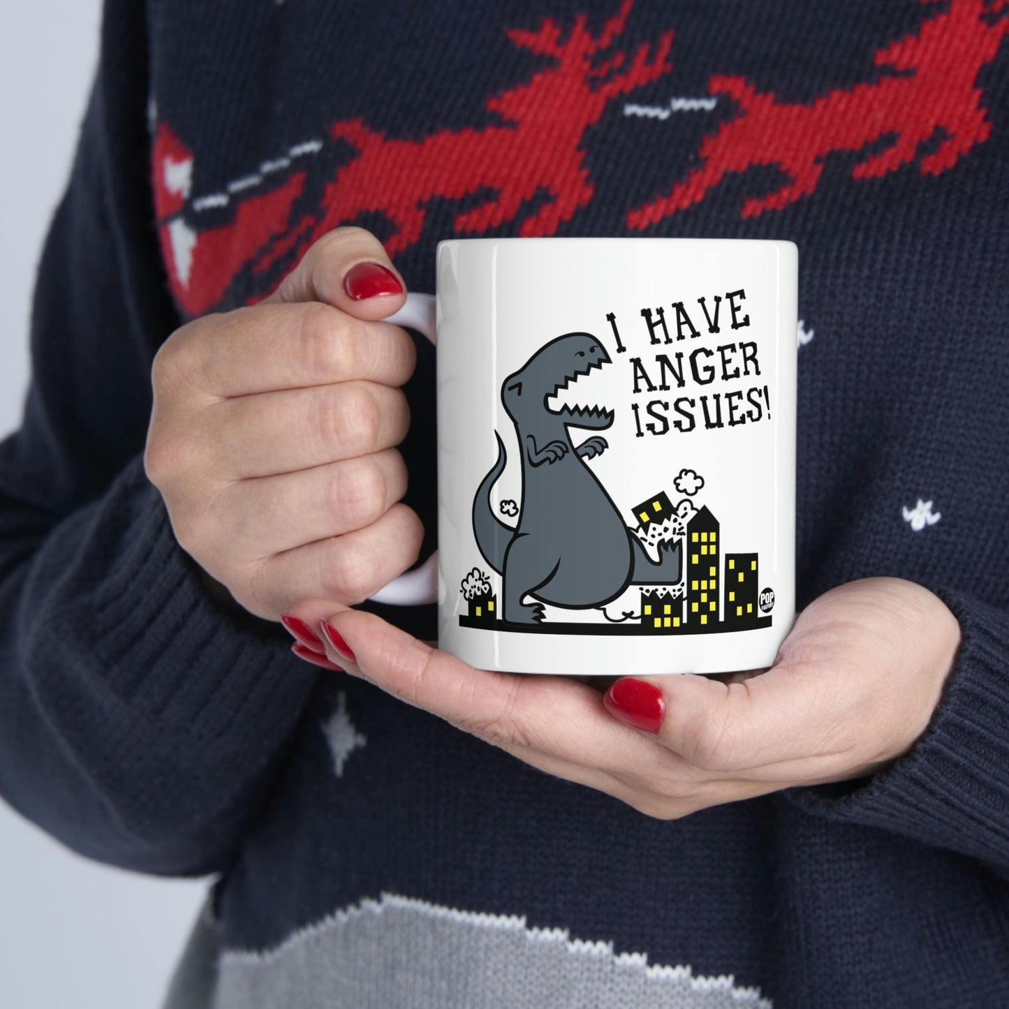 ANGER ISSUES DINOSAUR COFFEE MUG