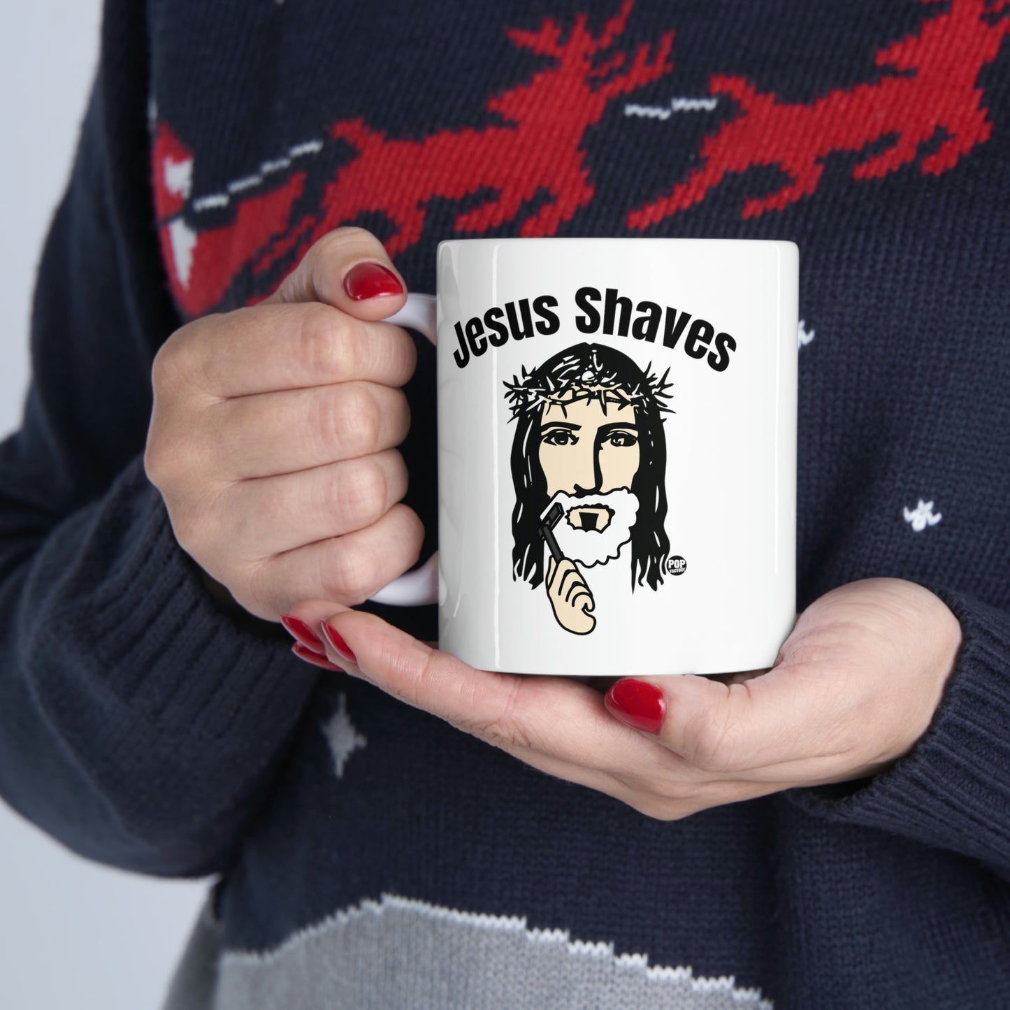 JESUS SAVES COFFEE MUG