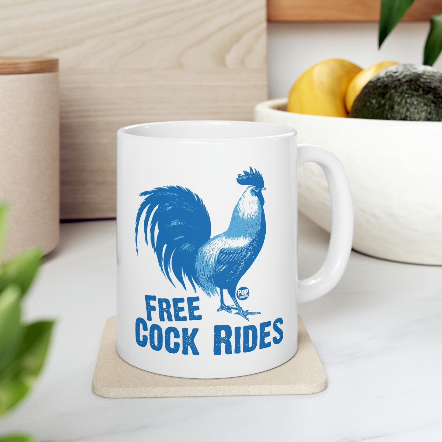 FREE COCK RIDES COFFEE MUG