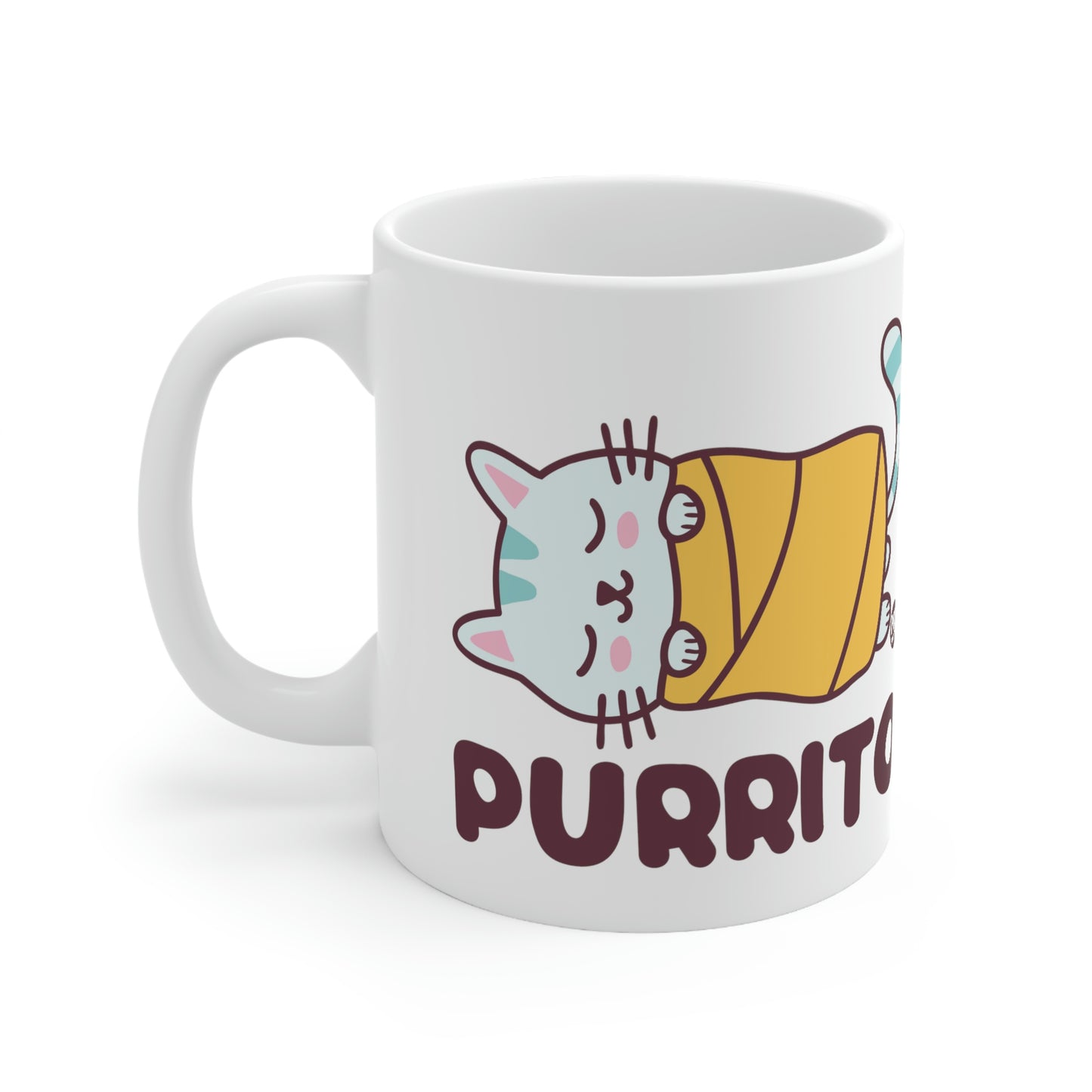 Purrito Cat Mug – Cute Cat Burrito Coffee Cup by Pop Factory® | Funny Pun Gift for Cat Lovers