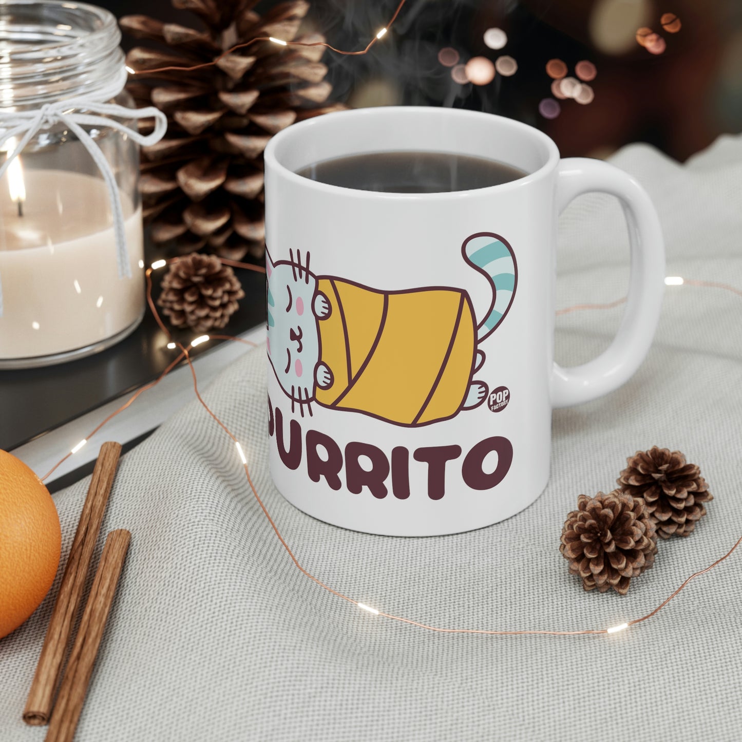 Purrito Cat Mug – Cute Cat Burrito Coffee Cup by Pop Factory® | Funny Pun Gift for Cat Lovers
